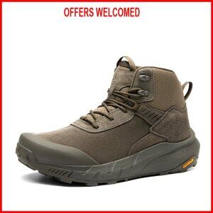 Men's Waterproof Leather Tactical Work Boots Lightweight Non-Slip Hiking